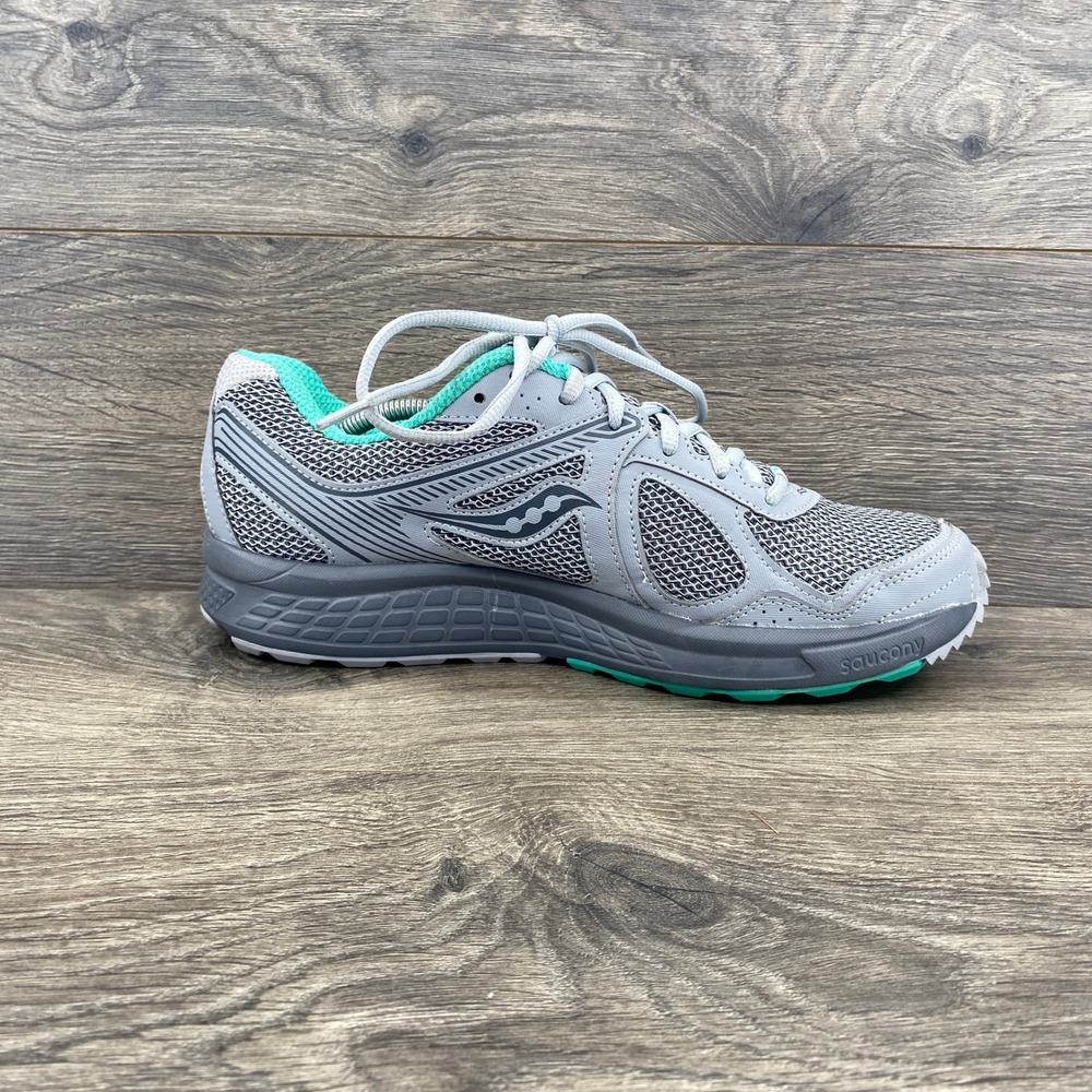 Saucony Cohesion Running Shoes Womens 10 Grey Teal Mesh Athletic Sneakers - Picture 5 of 9